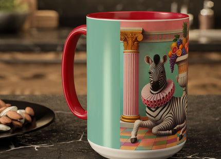Still Life with Zebra, Fruit, and Pink Columns Colorful Mugs (11oz, 15oz)