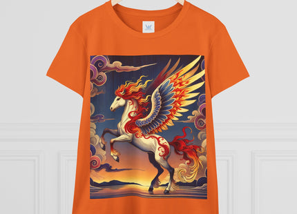 Flame-Winged Horse at Sunset Women's Midweight Cotton Tee