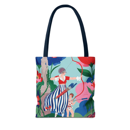 🏹🌺 The Lady Of The Enchanted Garden Archery Tote Bag – Art Deco Floral Adventure