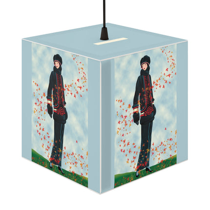 Elegance in Autumn Light Cube Lamp