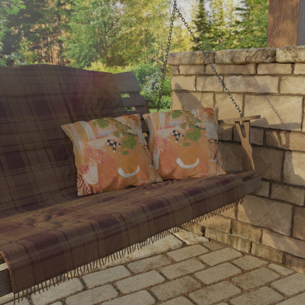 Still Life with Bronze Head by Oskar Moll Outdoor Pillows