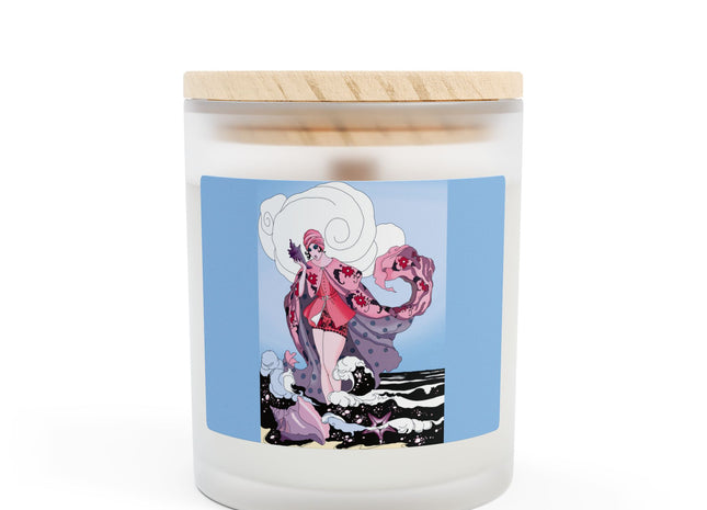 Goddess of the Swirling Sea Frosted Glass Candle, 11oz