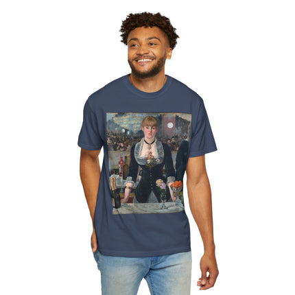 A Bar at the Folies-Bergère by Edouard Manet Unisex Garment-Dyed T-shirt