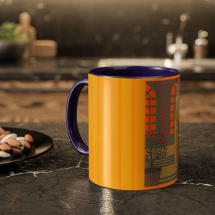 Sur Les Marches Du Jardin by Georges LePape Colorful Mugs (11oz, 15oz)