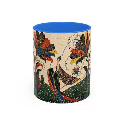 🌺🦋 The Enchanted Floral Voyage Colorful Mug – Art Deco Botanical Whimsy