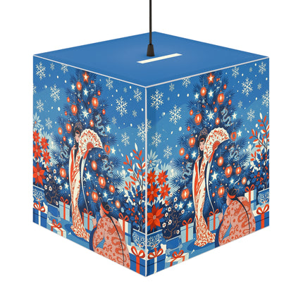 🎋❄️ The Winter Lantern Celebration Light Cube Lamp – Elegant Asian Christmas Fantasy