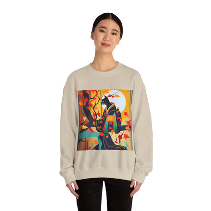 Black Cat in Kimono Unisex Heavy Blend™ Crewneck Sweatshirt
