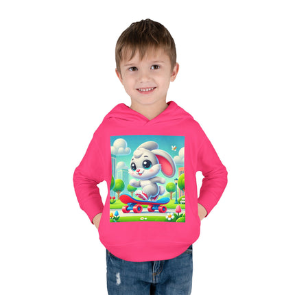 Skateboard Bunny Adventure Toddler Pullover Fleece Hoodie