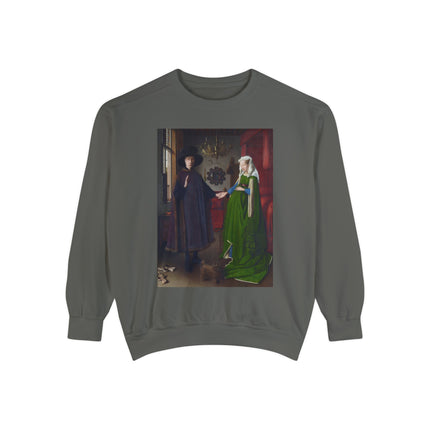 Arnolfini Portrait by Jan Van Eyck Unisex Garment-Dyed Sweatshirt