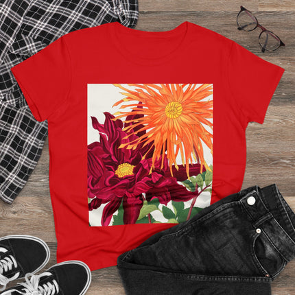 Dahlia Flower by Tanigami Kônan Women's Midweight Cotton Tee