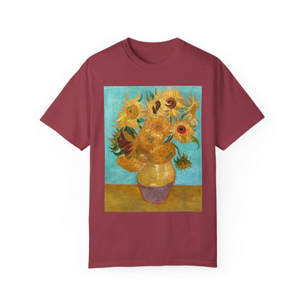Vase with Twelve Sunflowers by Vincent van Gogh Unisex Garment-Dyed T-shirt