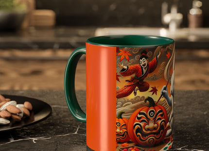 Halloween Rabbit’s Kabuki Jack-o’-Lanterns Colorful Mugs (11oz, 15oz)