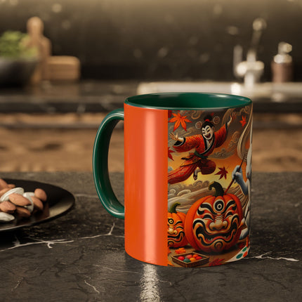 Halloween Rabbit’s Kabuki Jack-o’-Lanterns Colorful Mugs (11oz, 15oz)