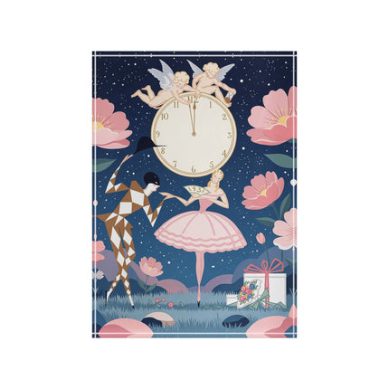🕛🌸 Midnight Waltz Before Christmas Acrylic Art Block – Art Deco Holiday Fantasy