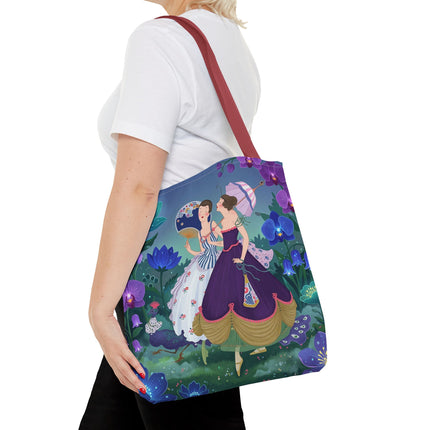 🌸☂️ The Ladies Of The Garden Promenade Tote Bag – Art Deco Floral Elegance