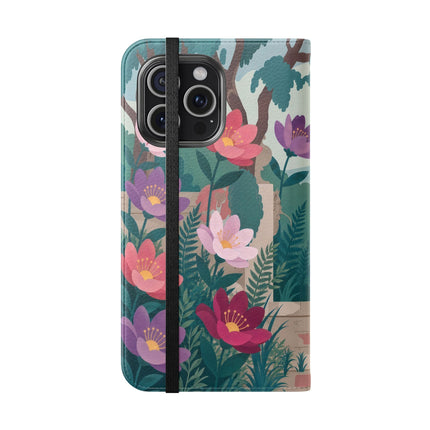 🌺🎭 The Garden Courtship Flip Case – Art Deco Floral Romance