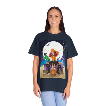 Moonlit Pirate Halloween Unisex Garment-Dyed T-shirt