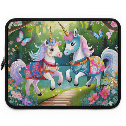 Baby Unicorns and Fluttering Butterflies Laptop Sleeve