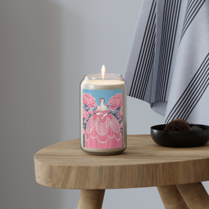 🌸🎀 The Lady Of The Pink Blossom Garden Scented Soy Candle – Art Deco Floral Romance