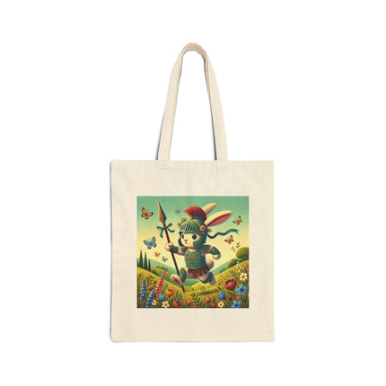 Rabbit Gladiator Cotton Canvas Tote Bag