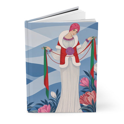 🌸🎀 The Lady Of The Ribbon Garden Hardcover Journal – Art Deco Floral Elegance