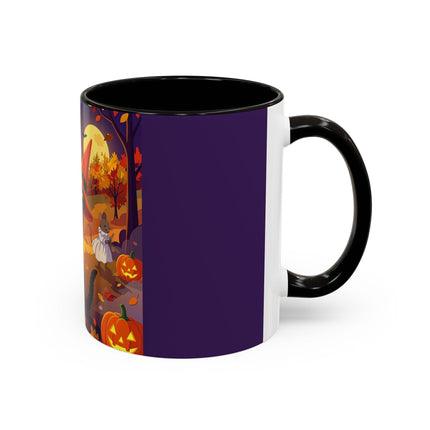 🐈‍⬛🎻 The Black Cat's Moonlit Melody Colorful Mug – Whimsical Halloween Music
