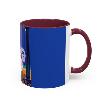 The Moonlit Promenade Colorful Mug (11oz, 15oz) – Blush Elegance, Coastal Romance & Art Deco Style