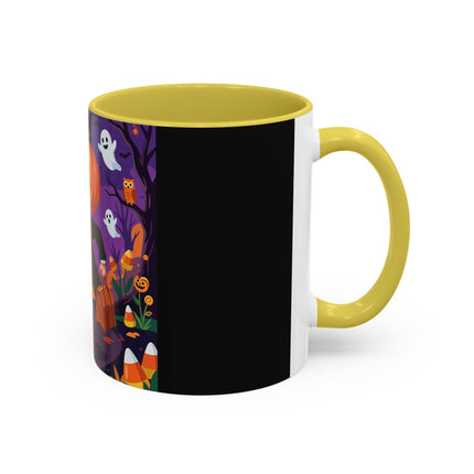 🎃🏮 The Pumpkin Gentleman's Moonlit Stroll Colorful Mug – Whimsical Halloween Charm