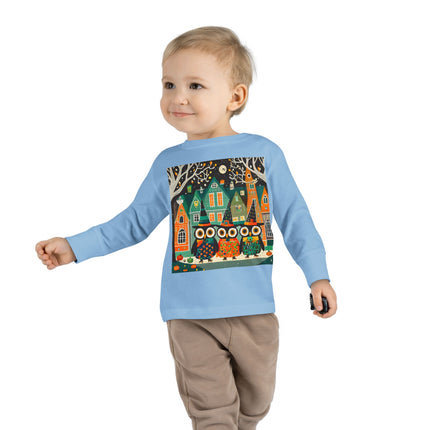 Night of the Trick-or-Treating Owlets Toddler Long Sleeve Tee