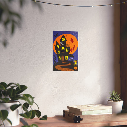 Halloween Night at the Haunted House Fine Art Posters