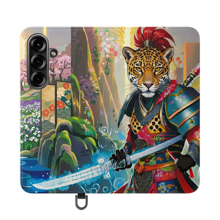 🐆⚔️ Circuit Samurai Jaguar Flip Case – Neon Power & Electric Honor