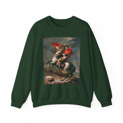 Napoleon Crossing the Alps by Jacques-Louis David Heavy Blend™ Crewneck Sweatshirt