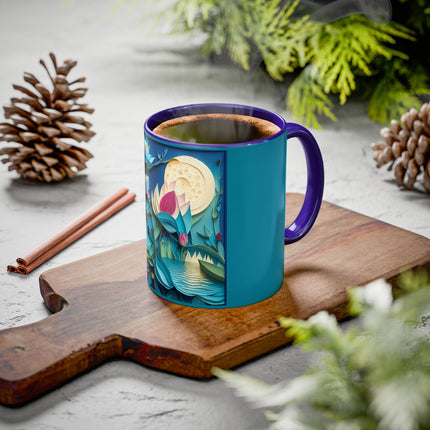 Ethereal Moonlit Lake Colorful Mugs (11oz, 15oz)
