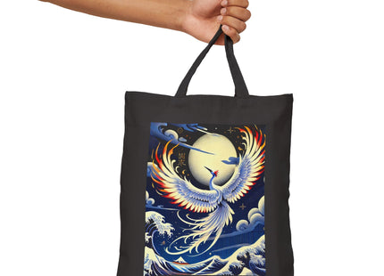 Majestic White Crane Cotton Canvas Tote Bag