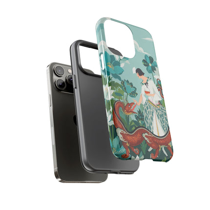 🐉🌿 The Dragon Keeper Phone Case – Art Deco Floral Fantasy