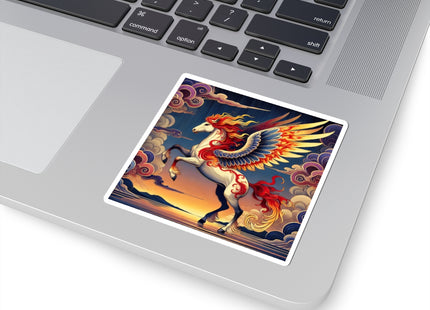 Flame-Winged Horse at Sunset Kiss-Cut Stickers (4 Sizes)
