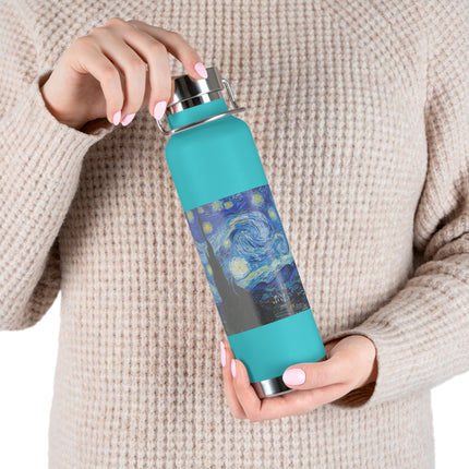 The Starry Night by Vincent Van Gogh Copper Vacuum Insulated Bottle, 22oz