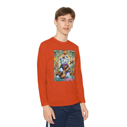 Melodies of the Snow Lion Cub Youth Long Sleeve Competitor Tee – Musical Magic & Enchanted Adventure