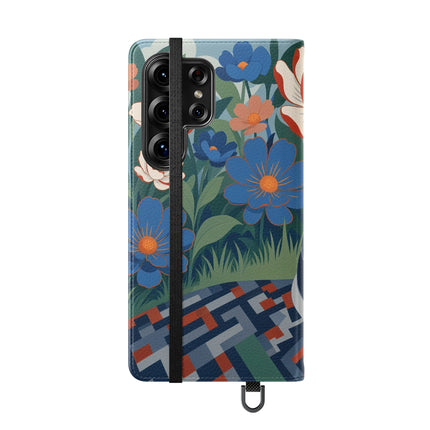 🌺🪞 The Lady Of The Grand Flower Salon Flip Case – Art Deco Floral Elegance