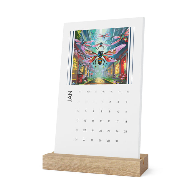 Neon Beasts: A Cyberpunk Odyssey Vertical Desk Calendar (2025)