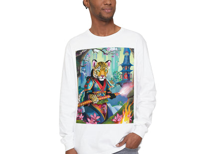 Cyberpunk Leopard Garment-dyed Long Sleeve T-Shirt