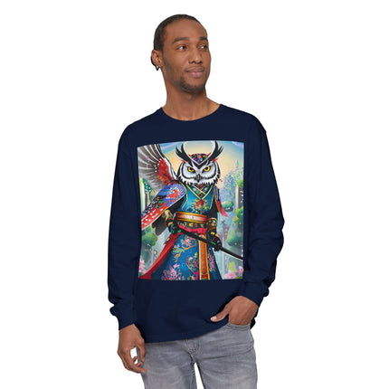 Cyberpunk Samurai Owl Long Sleeve T-Shirt