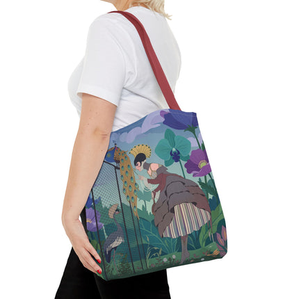 🦚🌸 The Lady Of The Peacock Garden Tote Bag – Art Deco Floral Fantasy