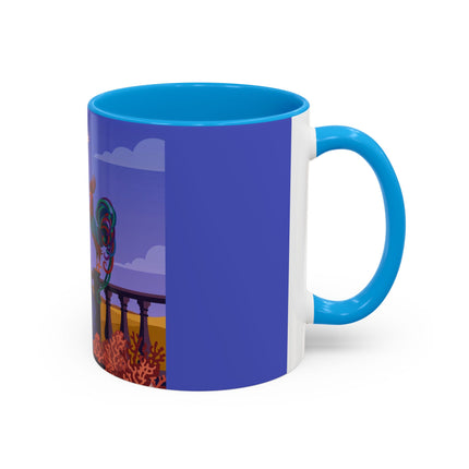 The Dawn Serenade Colorful Mug (11oz, 15oz) – Rooster Beauty, Morning Charm & Art Deco Elegance