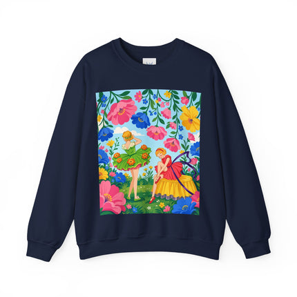 🌸🧚 The Fairies In The Flower Garden Crewneck Sweatshirt – Art Deco Floral Whimsy