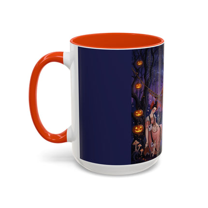 🌙🎃 Moonlit Mischief In The Pumpkin Grove Colorful Mug – Whimsical Halloween Fantasy