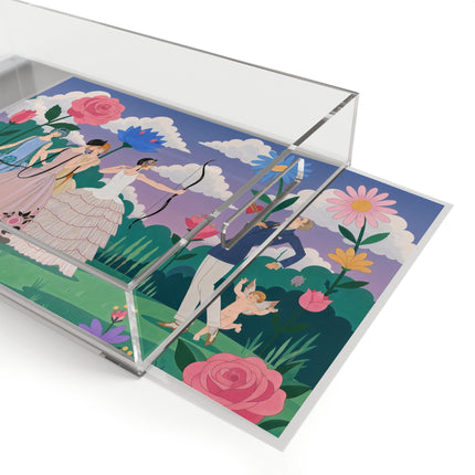🏹🌸 The Ladies Of The Garden Archery Acrylic Serving Tray – Art Deco Floral Fantasy