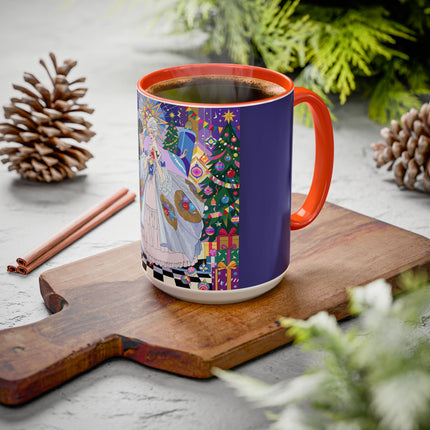 🎄✨ The Lady Of The Christmas Ornament Colorful Mug – Art Deco Holiday Fantasy