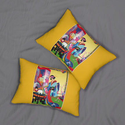 A Timeless Journey by Umberto Brunelleschi Spun Polyester Lumbar Pillow