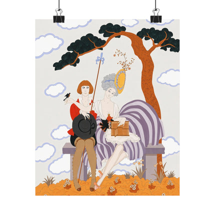 🐦🌸 The Bird Is Quickly Tamed Matte Vertical Poster – George Barbier Art Deco Garden Whimsy